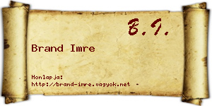 Brand Imre névjegykártya