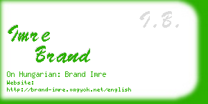imre brand business card